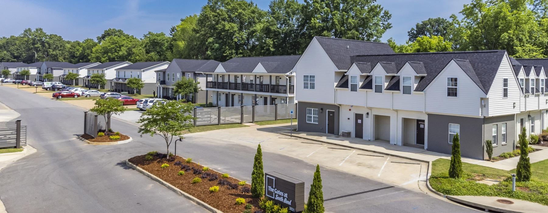 a row of apartment homes